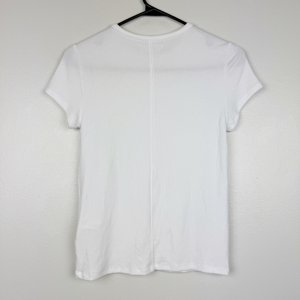 Madewell Drapey Ribbed Buttery Soft Short Sleeve Tee White Size XS NWT - Picture 7 of 9